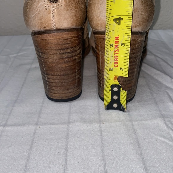 Freebird Bela Heeled Womens Size 8‎ Beige Rustic Ankle Zipper Braided - Picture 6 of 11